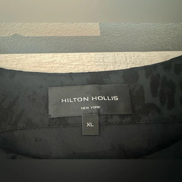 Hilton Hollis Leopard Animal Print Dressy Top Office Career Quiet Luxury XL - Picture 9 of 9